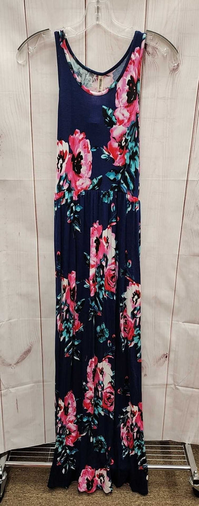 Grecerelle Women's Size M Navy Floral Dress