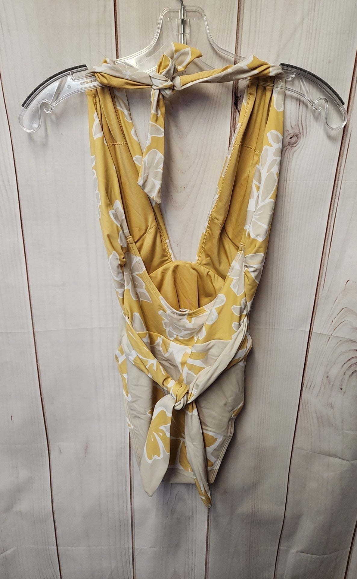 Cupshe Women's Size M Yellow Floral Swimsuit