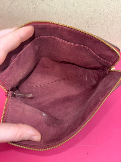 Coach Red Leather Pouch As Is - stains inside
