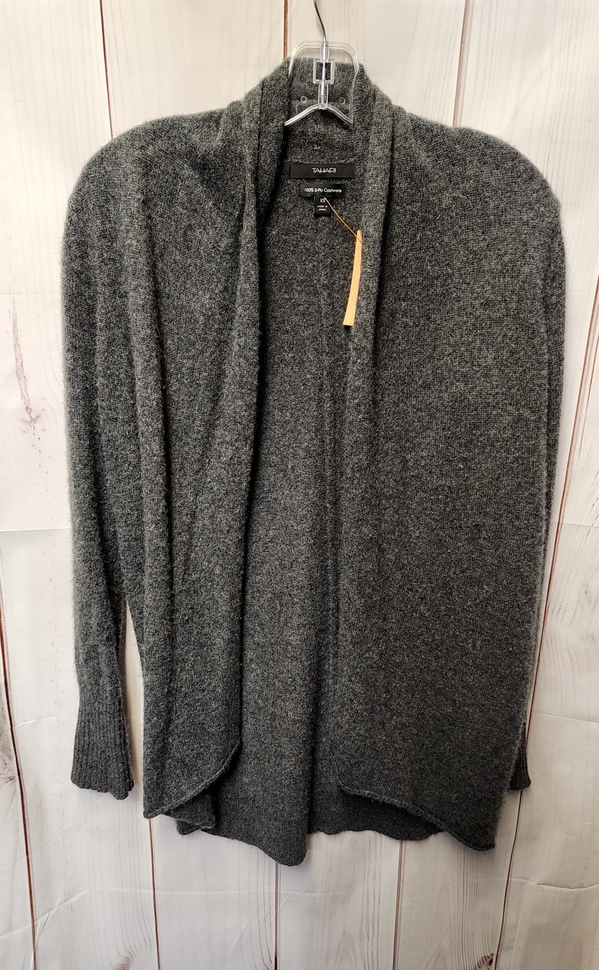 Tahari Women's Size XS Gray Cashmere Cardigan