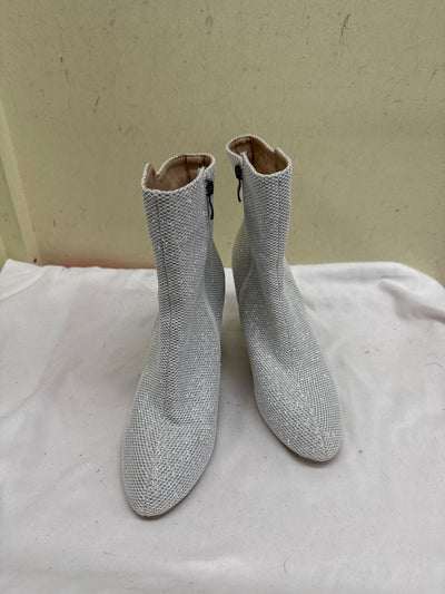 Women's Size 39 = 8-1/2 Silver Boots Shoes