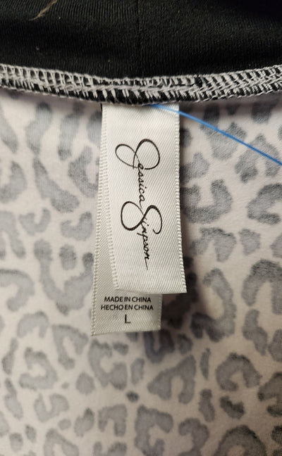 Jessica Simpson Women's Size L White Animal Print Robe