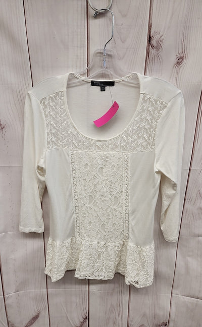 89th & Madison Women's Size S White 3/4 Sleeve Top