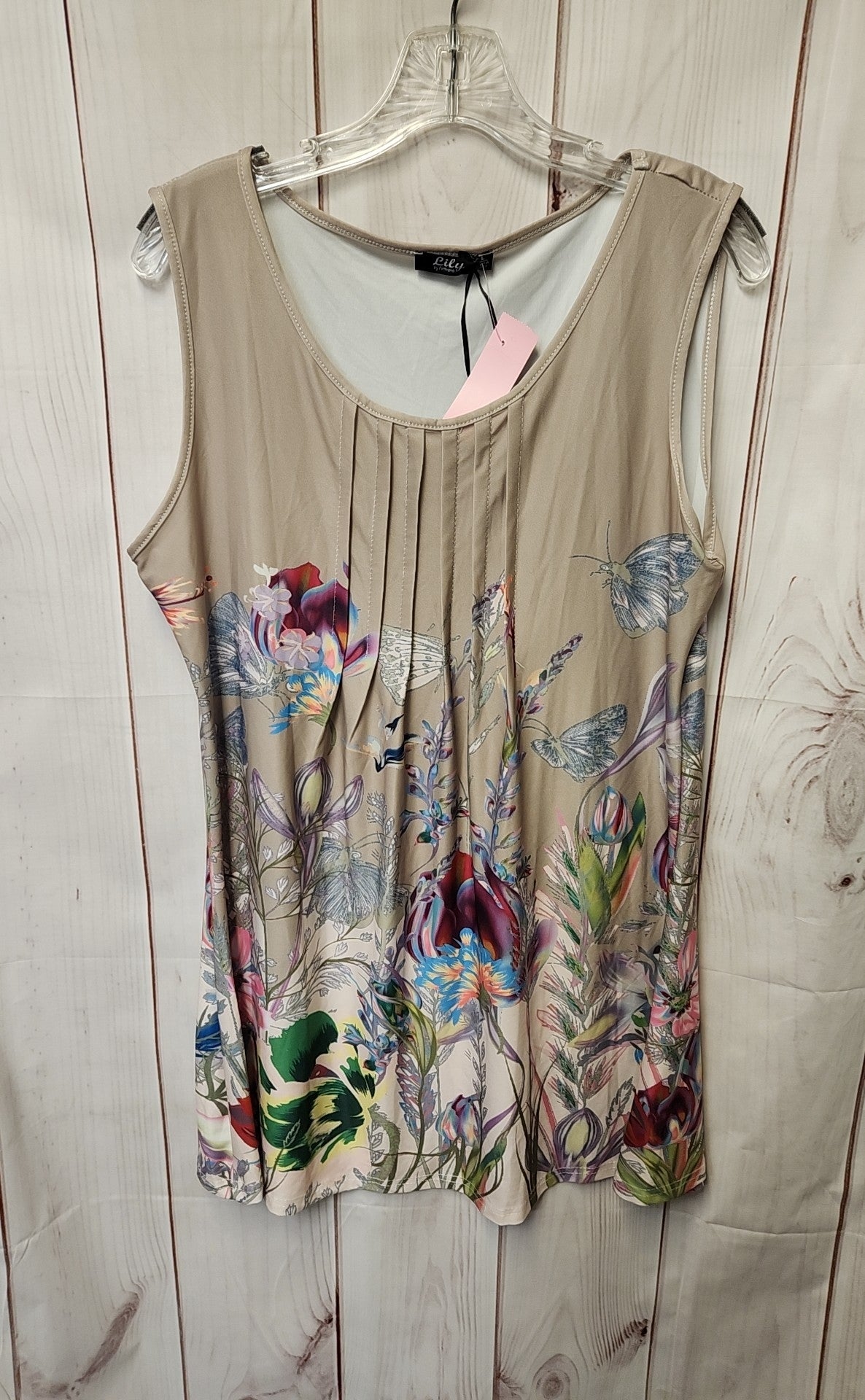 Lily Women's Size L Beige Floral Dress