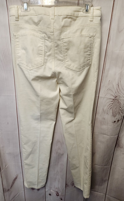 Talbots Women's Size 6 White Pants Velveteen Straight Leg Pant