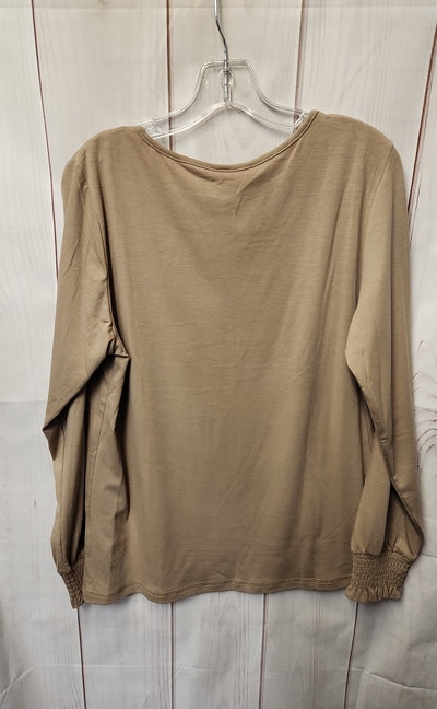 Automet Women's Size L Beige Long Sleeve Top