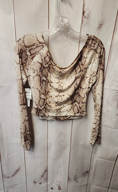 NWT Bar III Women's Size L Brown Long Sleeve Top