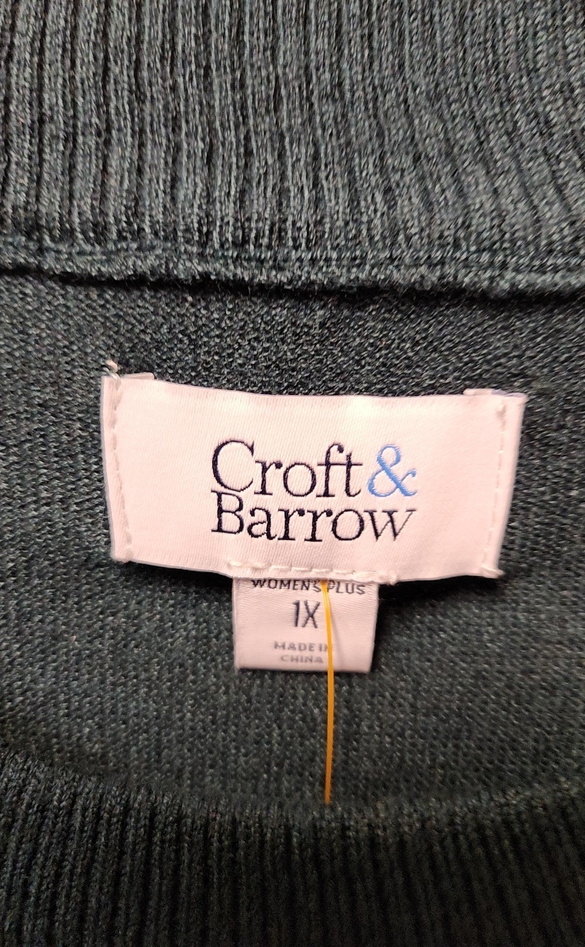 Croft & Barrow Women's Size 1X Green Sweater