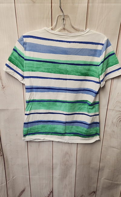 Talbots Women's Size S White & Blue Short Sleeve Top