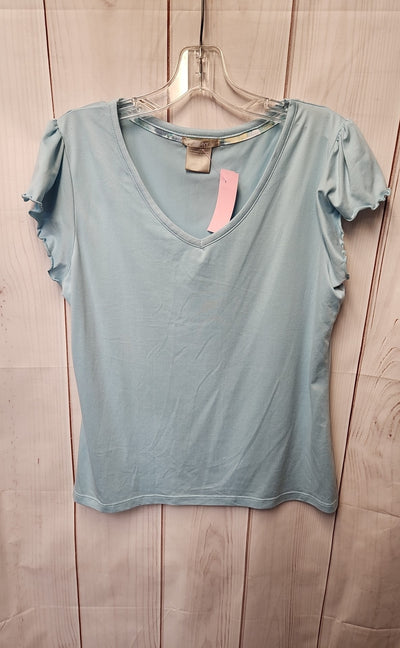 Ink+Ivy Women's Size M Light Blue Short Sleeve Top