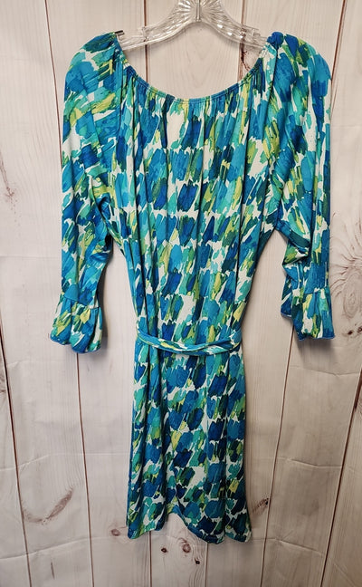 Dressbarn Women's Size 1X Blue & Green Dress