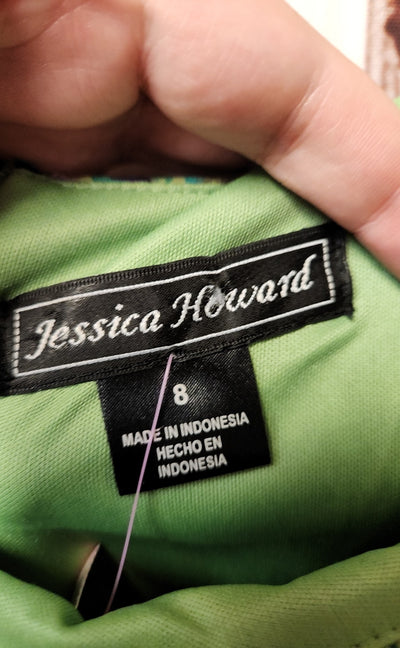 Jessica Howard Women's Size 8 Green Floral Dress