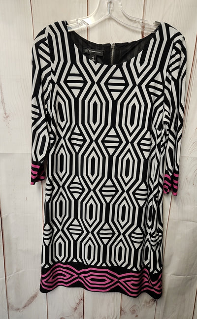 INC Women's Size L Black & White Dress