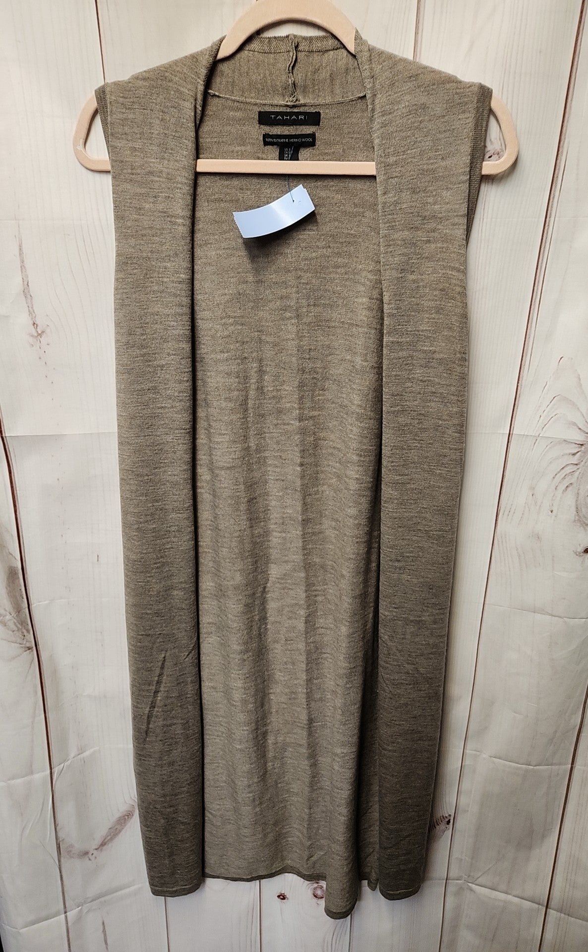 Tahari Women's Size S Brown Merino Wool Cardigan