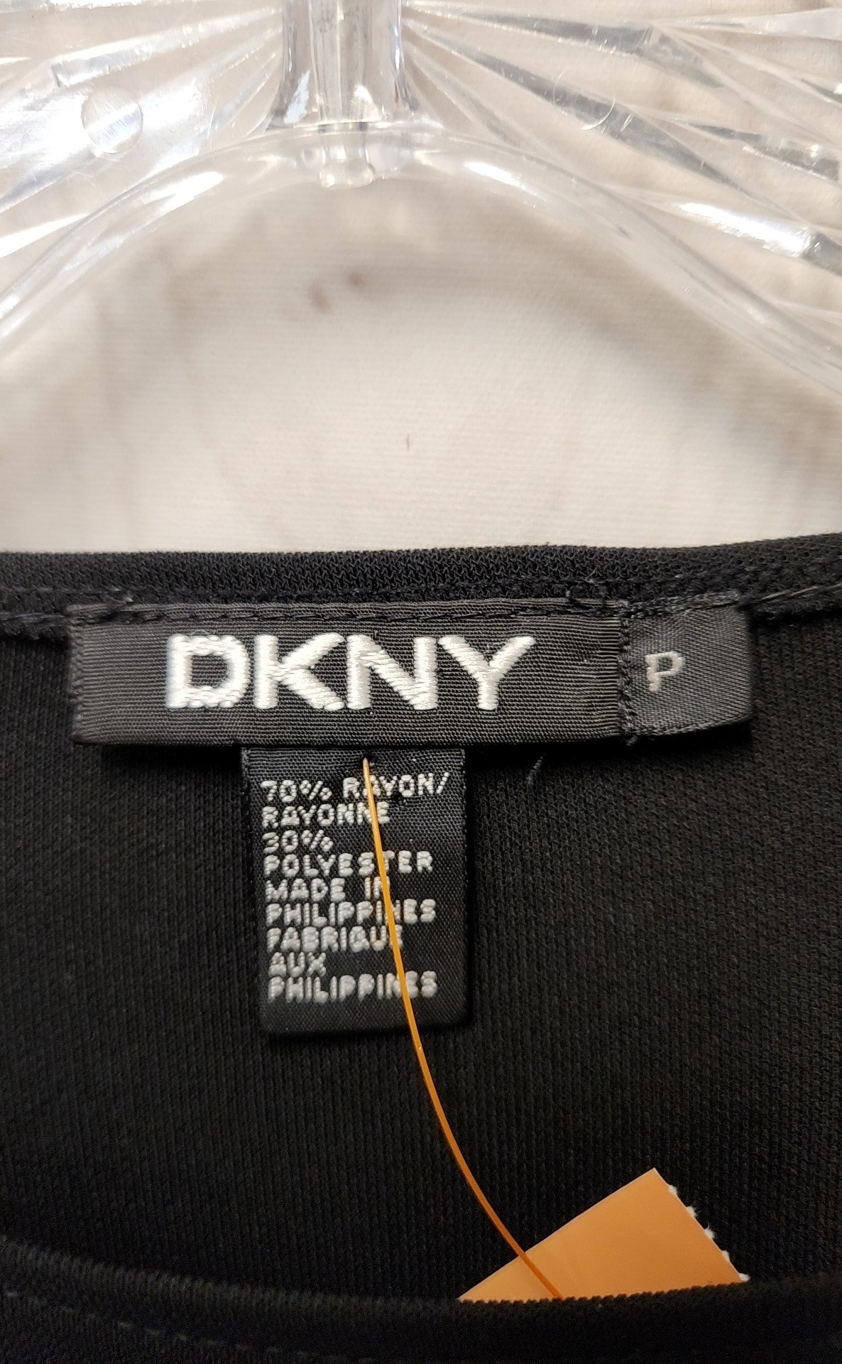 DKNY Women's Size Petite Black Long Sleeve Top