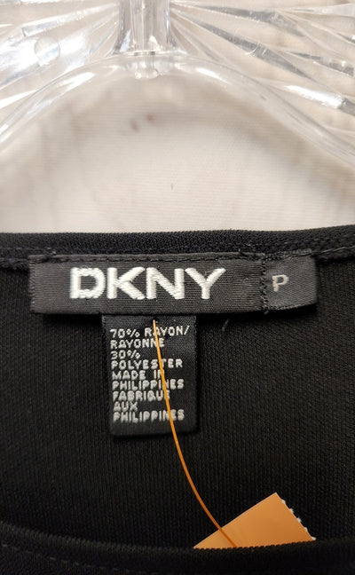 DKNY Women's Size Petite Black Long Sleeve Top