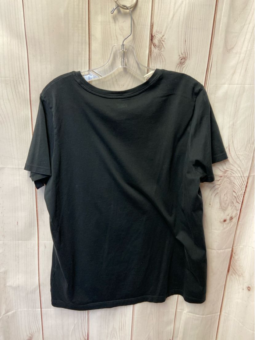 Lands End Women's Size L Black Short Sleeve Top