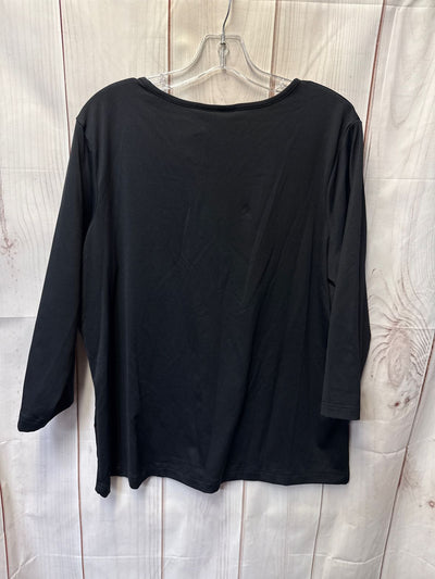 Avenue Women's Size 14/16 Black 3/4 Sleeve Top