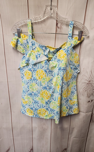Lands End Women's Size 18 Blue & Yellow Tankini