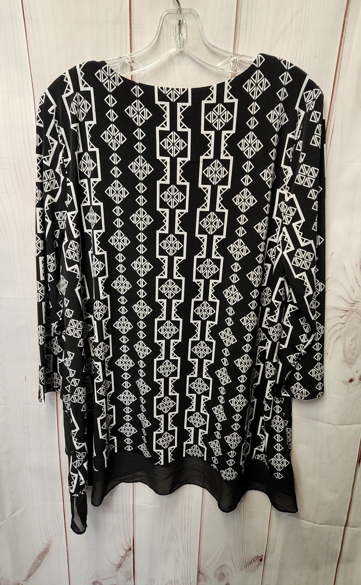 JM Collection Women's Size L Black 3/4 Sleeve Top