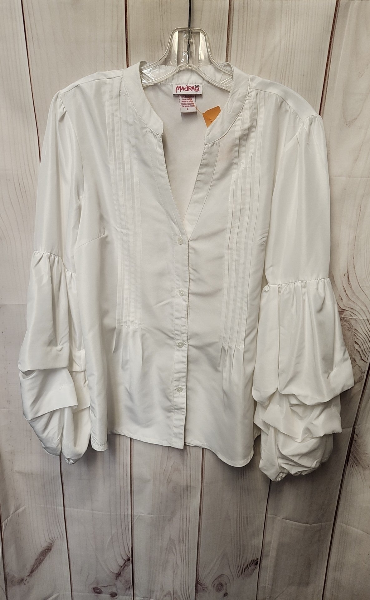 Madrag Women's Size L White Long Sleeve Top