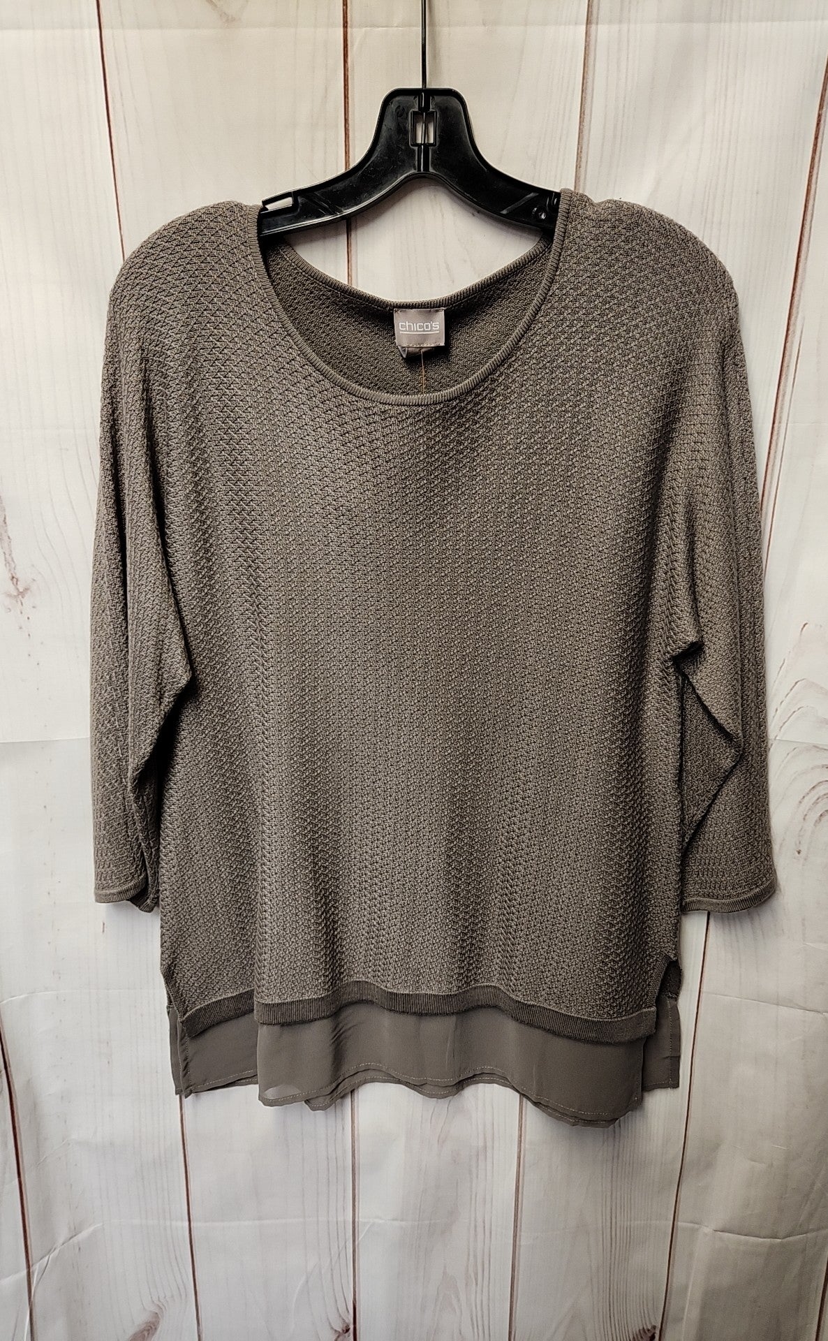 Chico's Women's Size 0= US S Gray 3/4 Sleeve Top