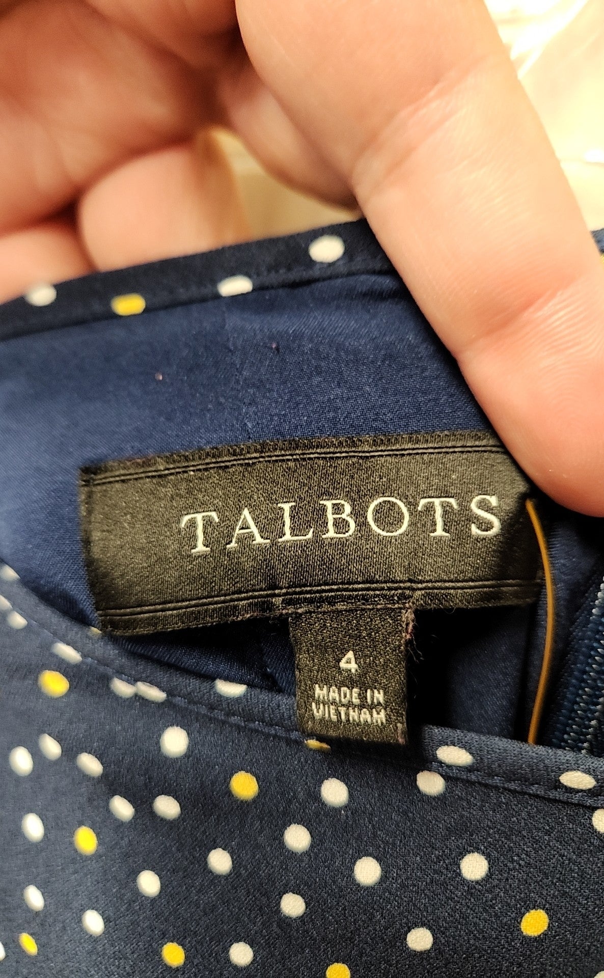 Talbots Women's Size 4 Navy Polka Dot Skirt