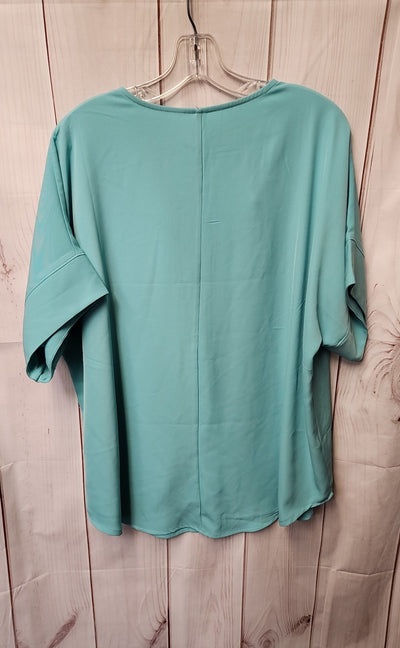 Zenana Women's Size XL Blue Short Sleeve Top