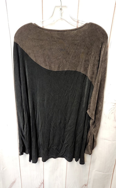 Chico's Women's Size 4 = US XXL Black & Brown Long Sleeve Top