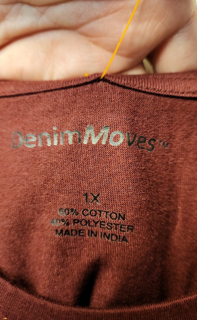 Denim Moves Women's Size 1X Red Long Sleeve Top
