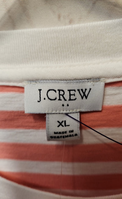 NWT J Crew Women's Size XL White & Pink Short Sleeve Top