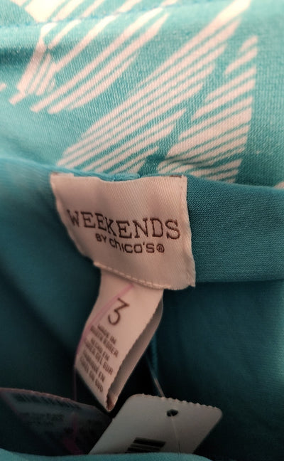 NWT Weekends by Chico's Women's Size 3 = US 16 Teal Floral Skorts