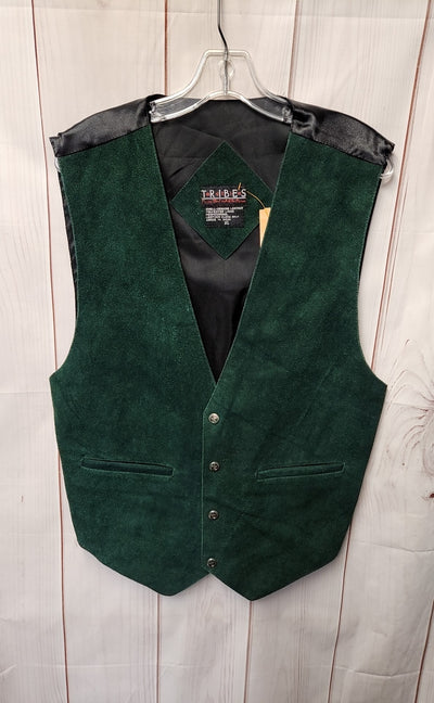 Tribes Men's Size XL Green Leather Vest