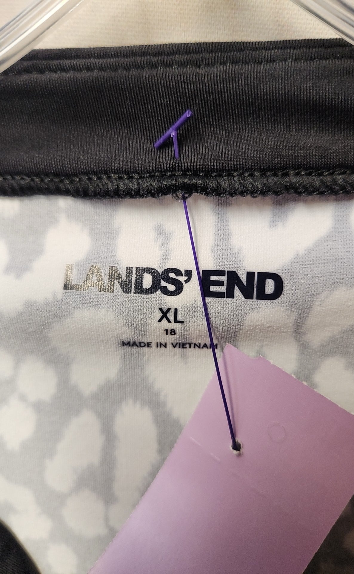 Lands End Women's Size 18 White & Black Animal Print Dress