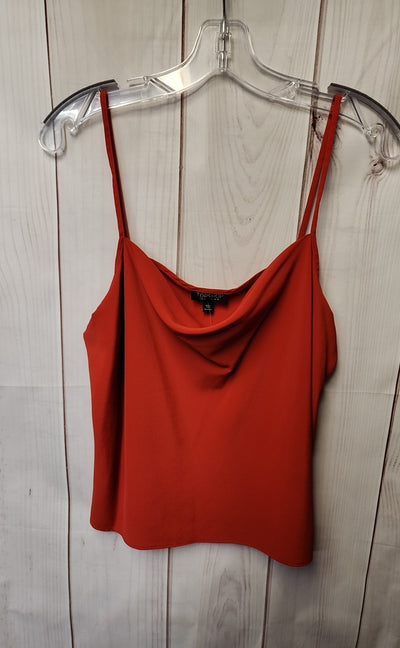 Topshop Women's Size 10 Red Sleeveless Top