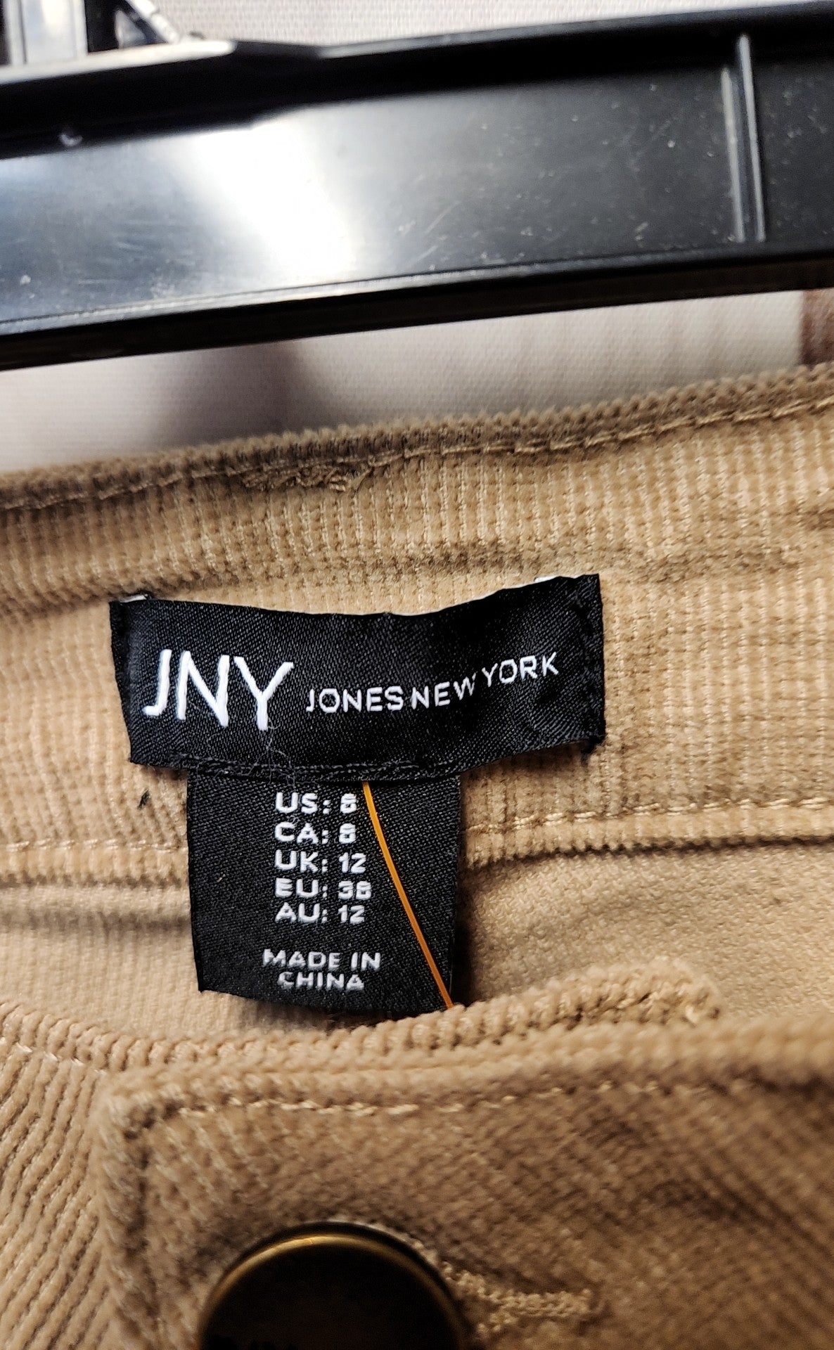 Jones New York Women's Size 8 Tan Corduroy Pants