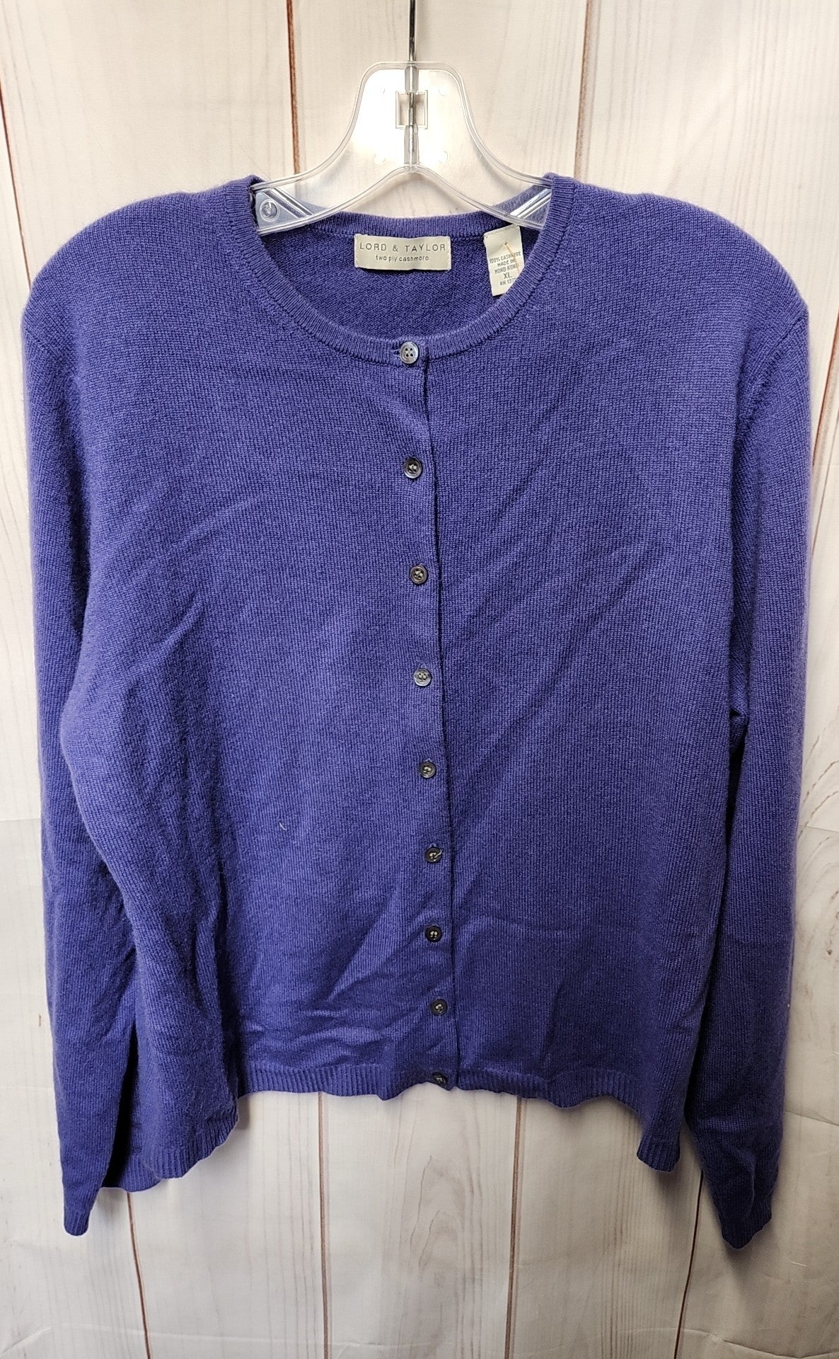 Lord & Taylor Women's Size XL Purple Cashmere Cardigan