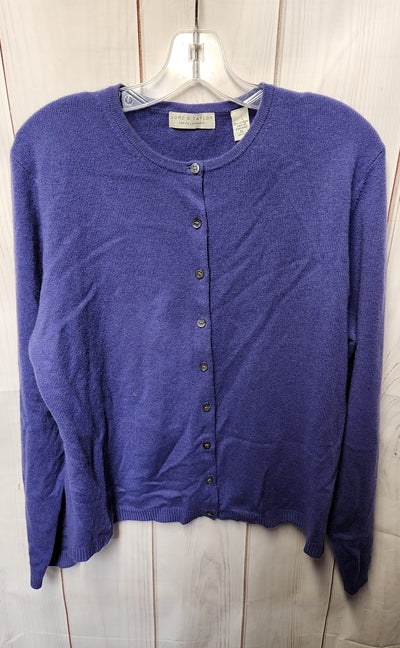 Lord & Taylor Women's Size XL Purple Cashmere Cardigan