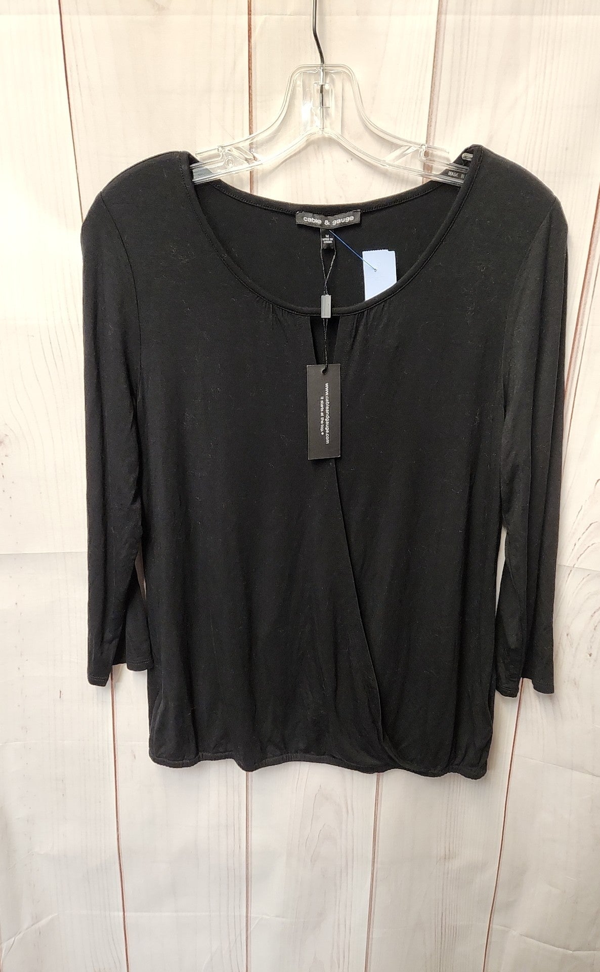 NWT Cable & Gauge Women's Size M Black Long Sleeve Top