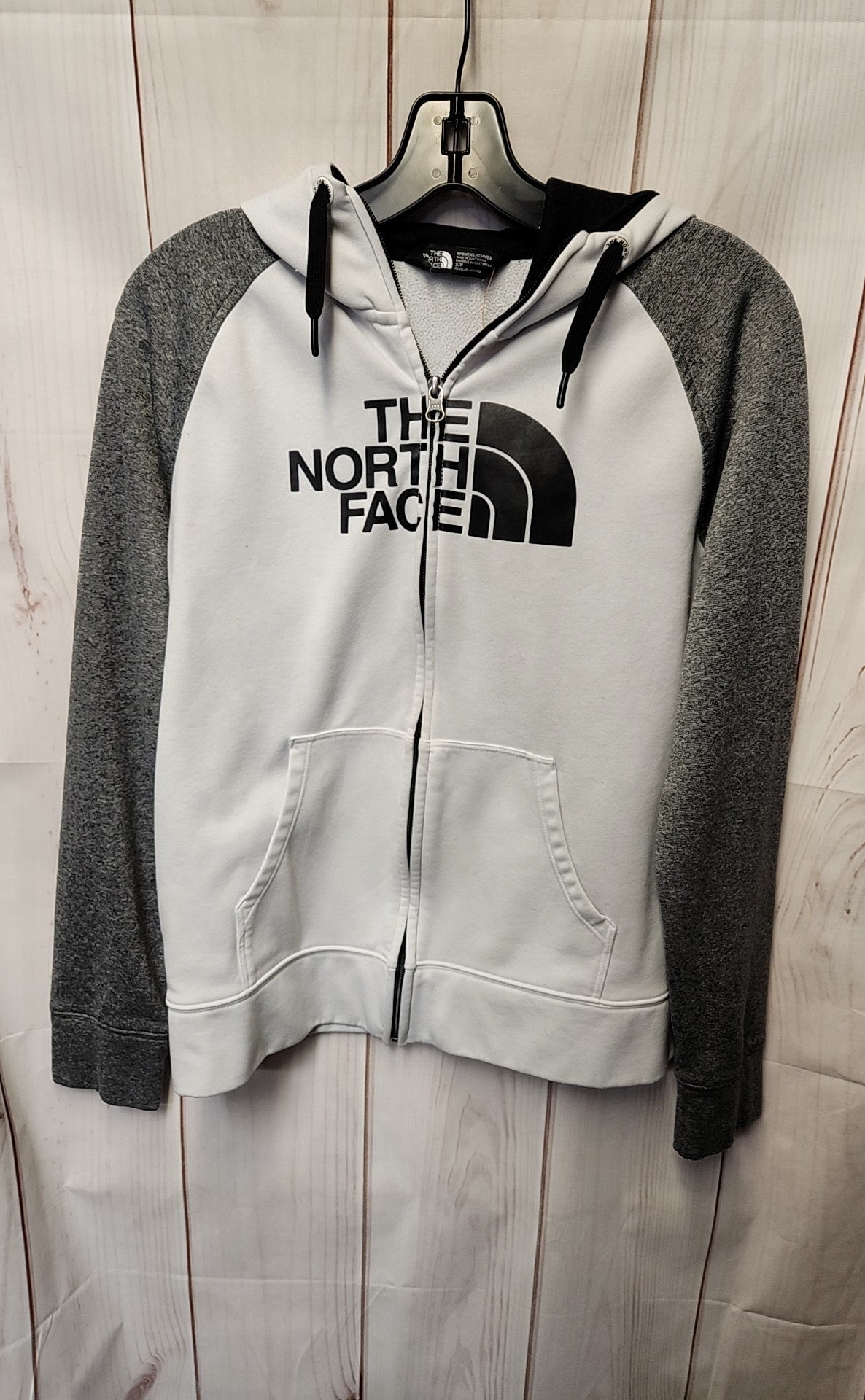 North Face Women's Size S White & Gray Full Zip Hooded Sweatshirt