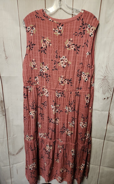 J Jill Women's Size XL Pink Floral Dress