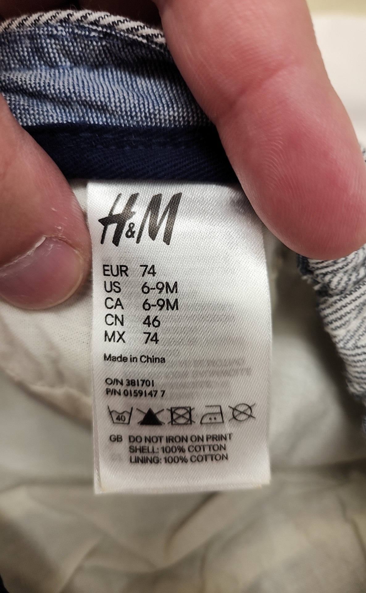 H&M Kids' Size 6-9 Months Blue Hat