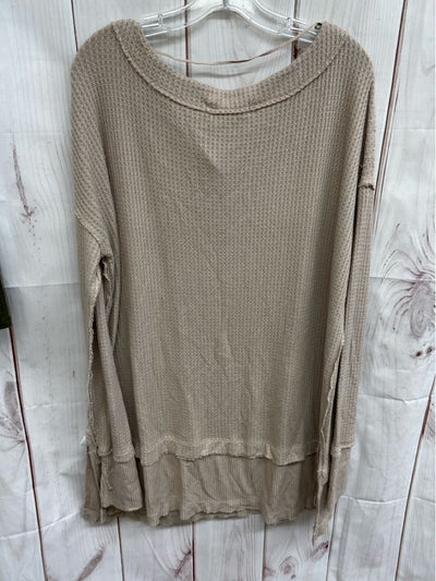 We the Free Women's Size L Beige Long Sleeve Top