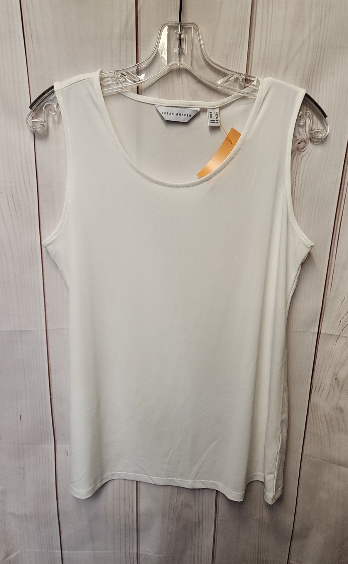 Susan Graver Women's Size S White Sleeveless Top
