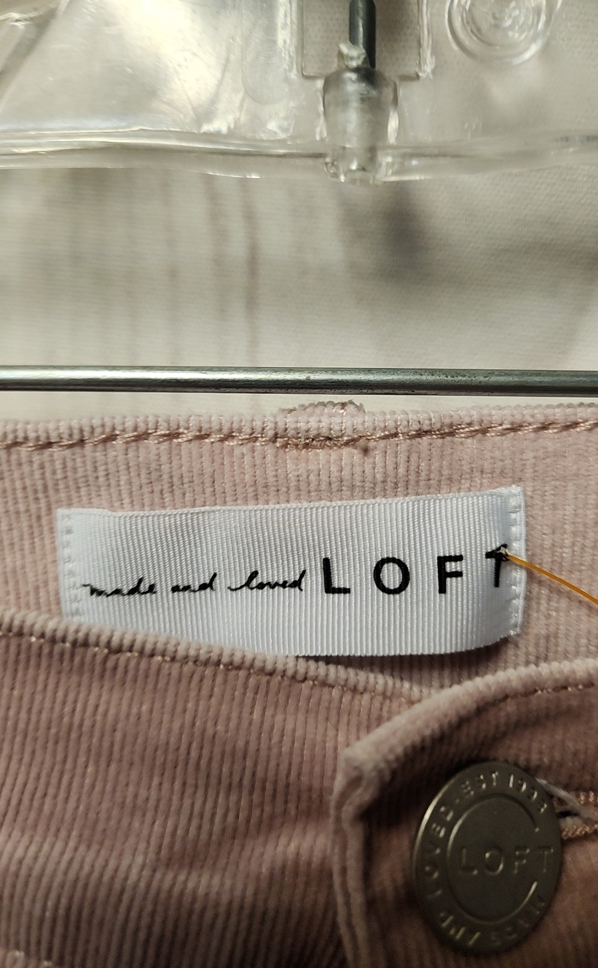 Loft Women's Size 28 (5-6) Pink Corduroy Pants High Waist Skinny