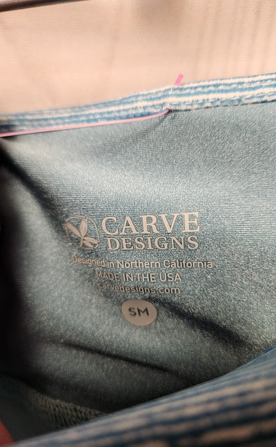NWT Carve Designs Women's Size S Blue Active Capris