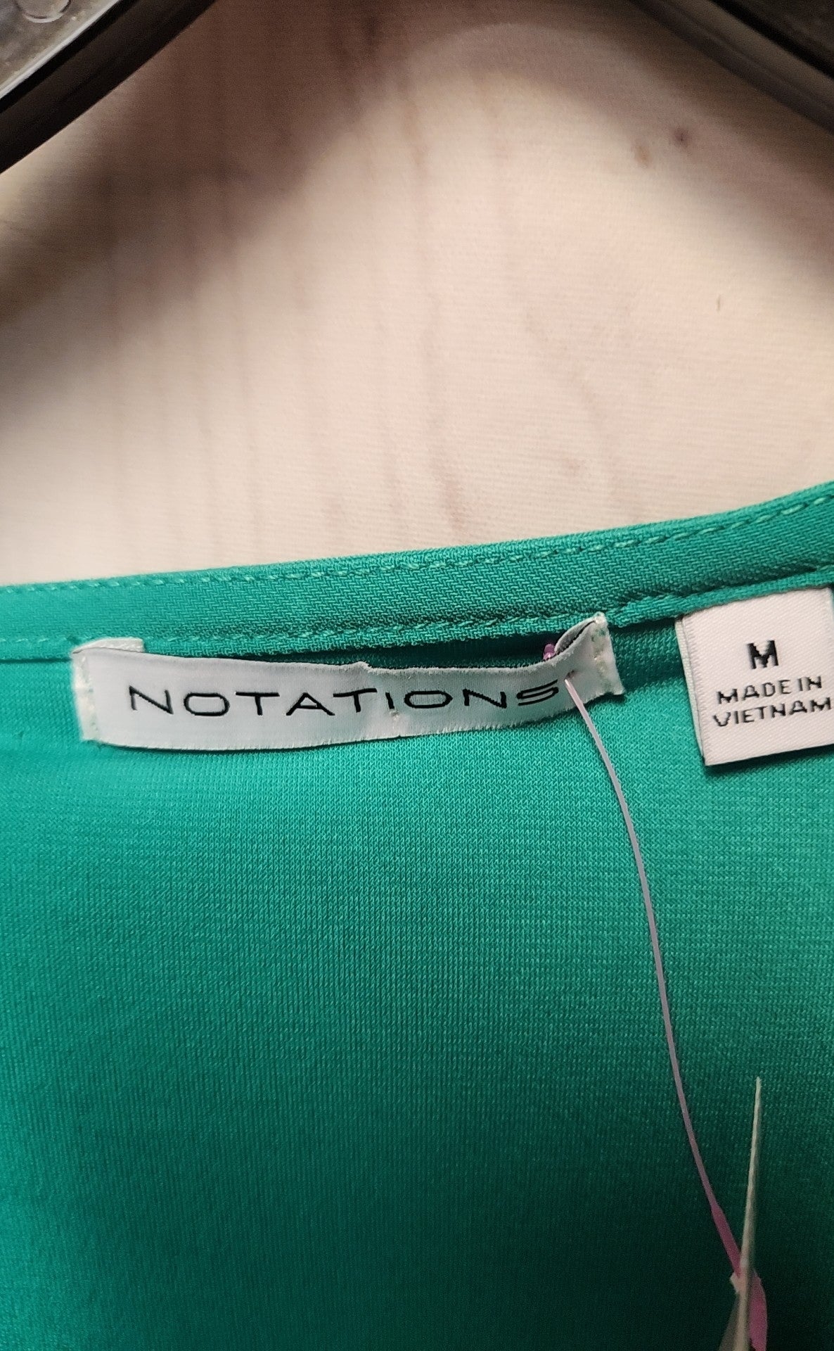Notations Women's Size M Green Short Sleeve Top