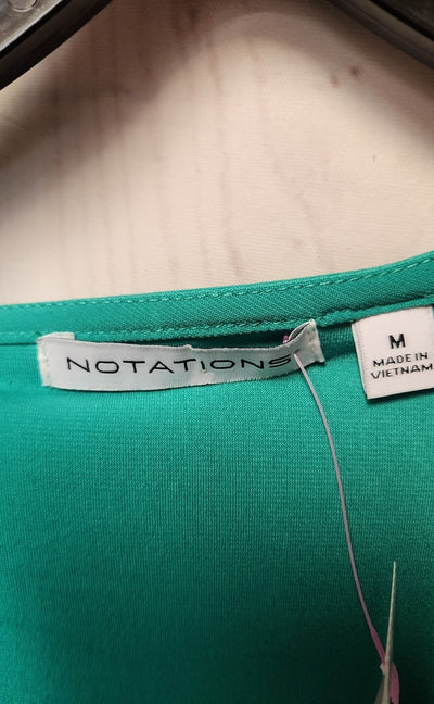 Notations Women's Size M Green Short Sleeve Top