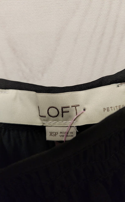 Loft Women's Size XS Petite Black Short Sleeve Top