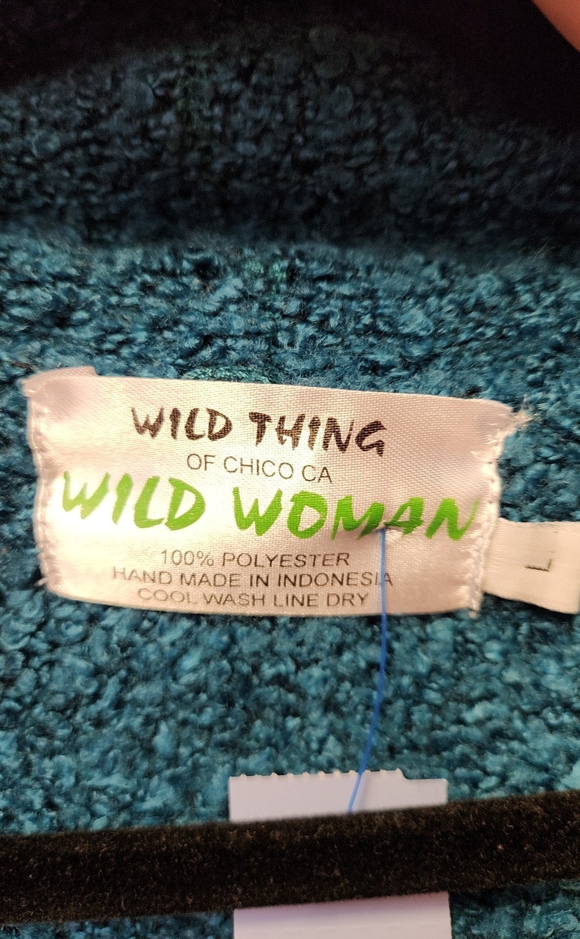 Wild Thing Women's Size L Teal Cardigan